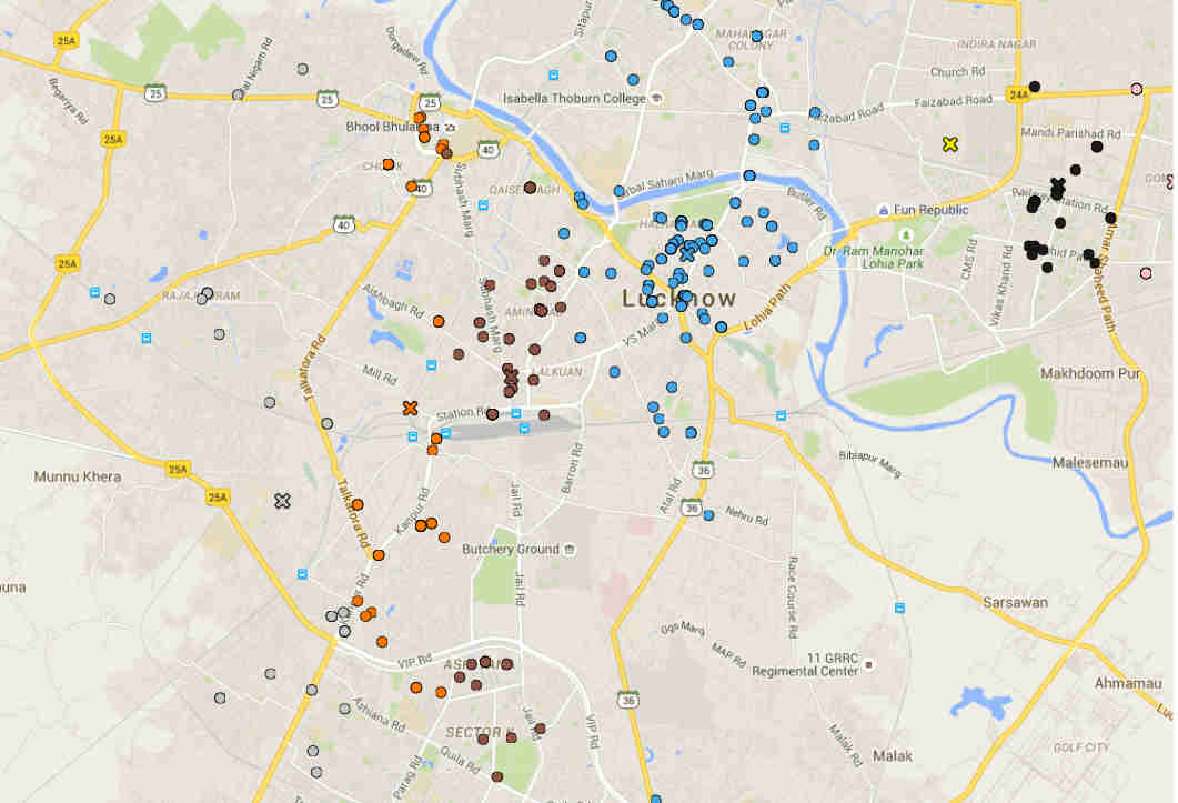 Optimal Points to cover entire Lucknow delivery space
